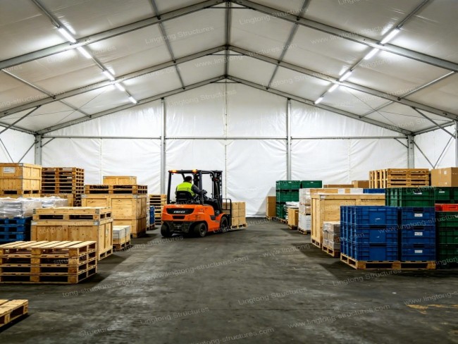 Lingtong warehousing tent used for emergency disaster relief supply depot