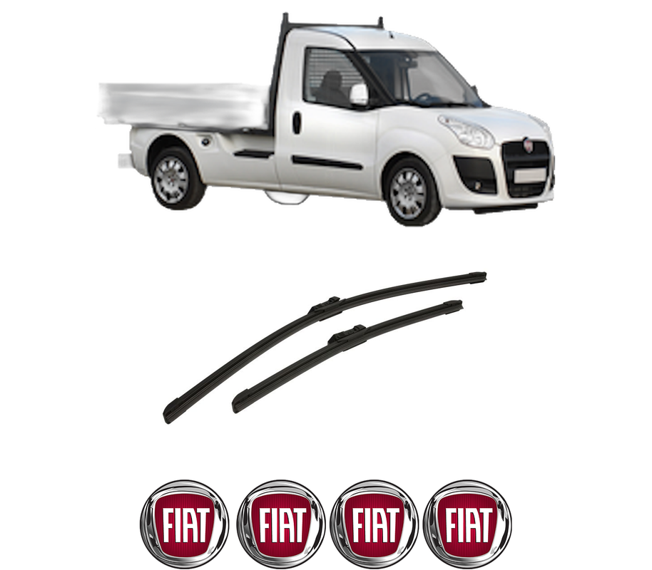Set stergatoare auto FIAT DOBLO Platform/Chassis (263_) din 2010-2023, pentru parbriz auto, 2 bucati, Bosch Aerotwin, din cauciuc siliconat rezistent, 4 Stickere Auto FIAT