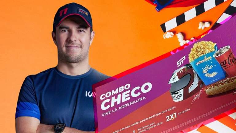 Cinépolis - Combo Checo: Casco promocional, hotdog, palomitas y refresco por $225 
