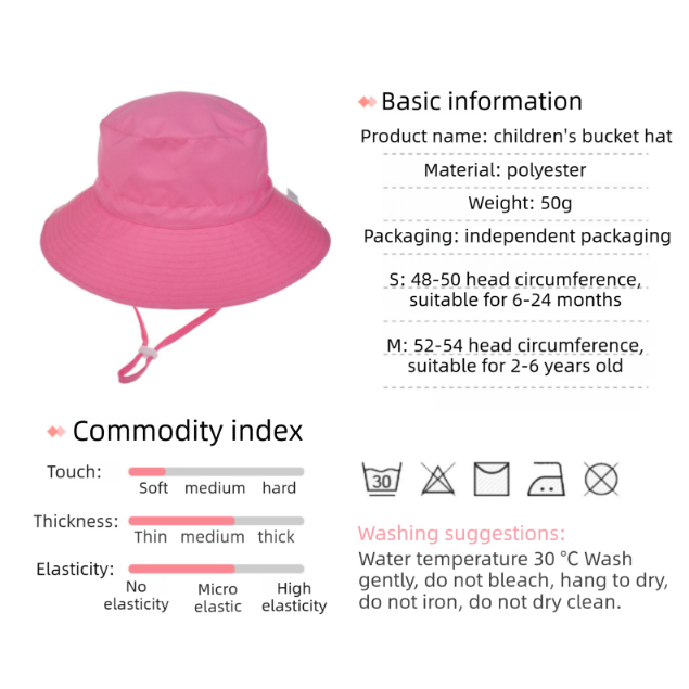 2-Pack Purple Flower Pattern Kids Sun Hat and Travel Beach Fisherman Cap(S Size for Head Circumference 48-50) - Breathable UV Protection Cap