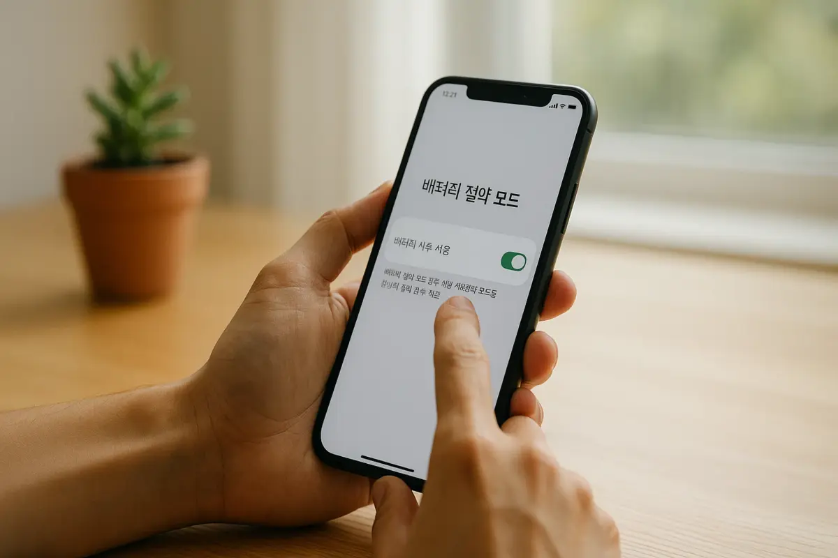 배터리 절약 모드를 설정하는 장면