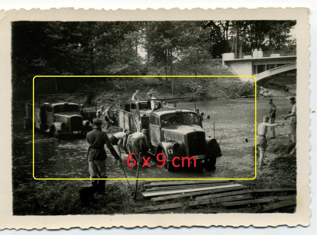 Nouvelle Aquitaine Elitesoldaten LKW Opel Blitz Brücke Fluß Fran