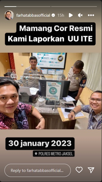 Farhat Abbas mengatakan telah membuat laporan terhadap Bunda Corla.
