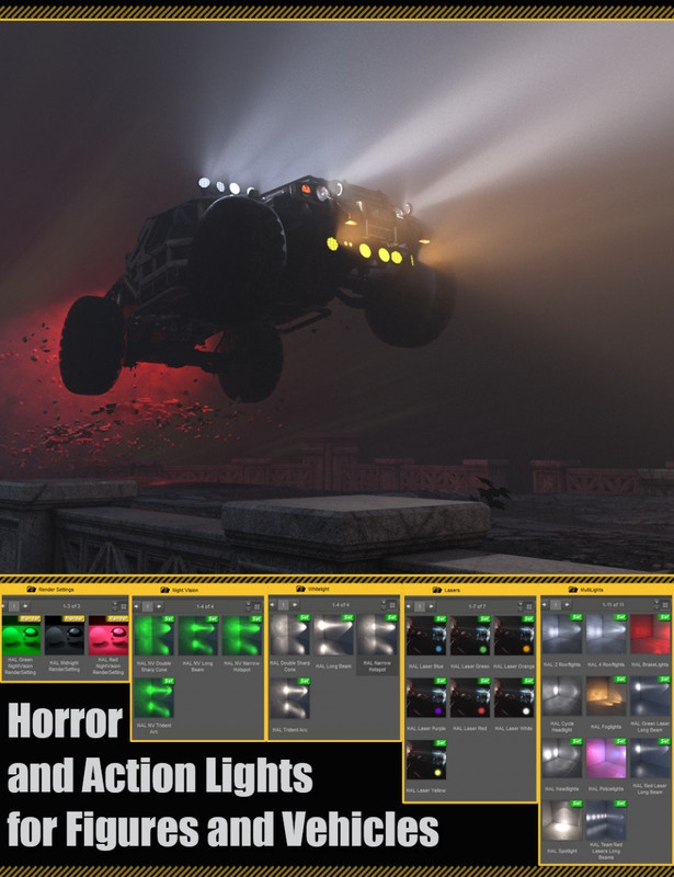 Horror and Action Lights for Figures and Vehicles
