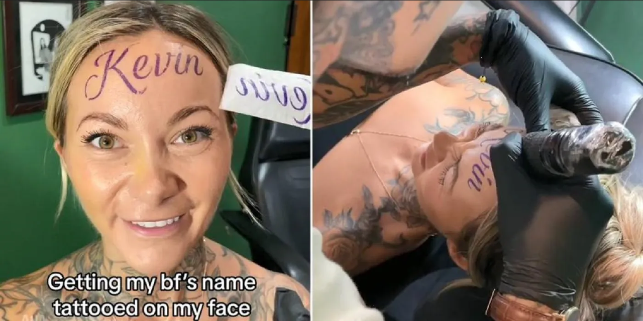 Joven se vuelve viral en TikTok tras tatuarse el nombre de novio en la cara