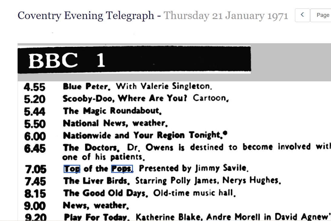 savile 21 jan 71