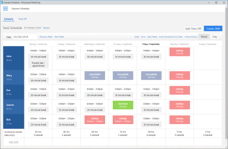 NCH Express Schedule Employee Scheduling 2.08 » Free Download - Freshwap