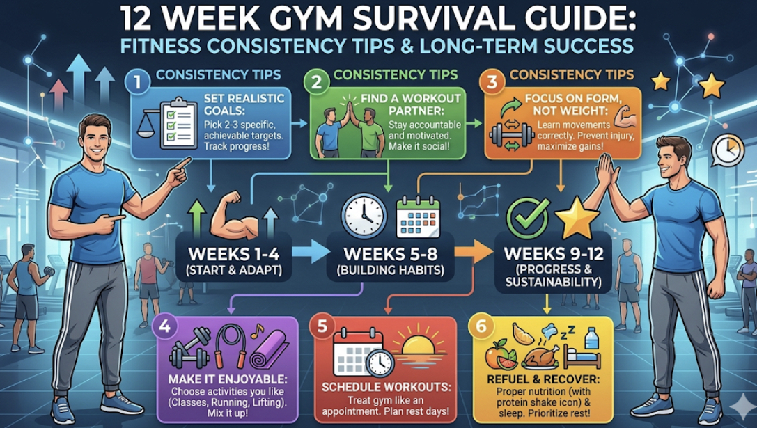 How to stay consistent in gym woman checking phone at gym showing fitness consistency tips and avoid quitting fitness strategies