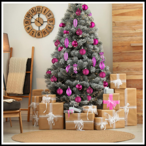 PALLINE SFERE PER ALBERO DI NATALE COLORE FUCSIA ROSA