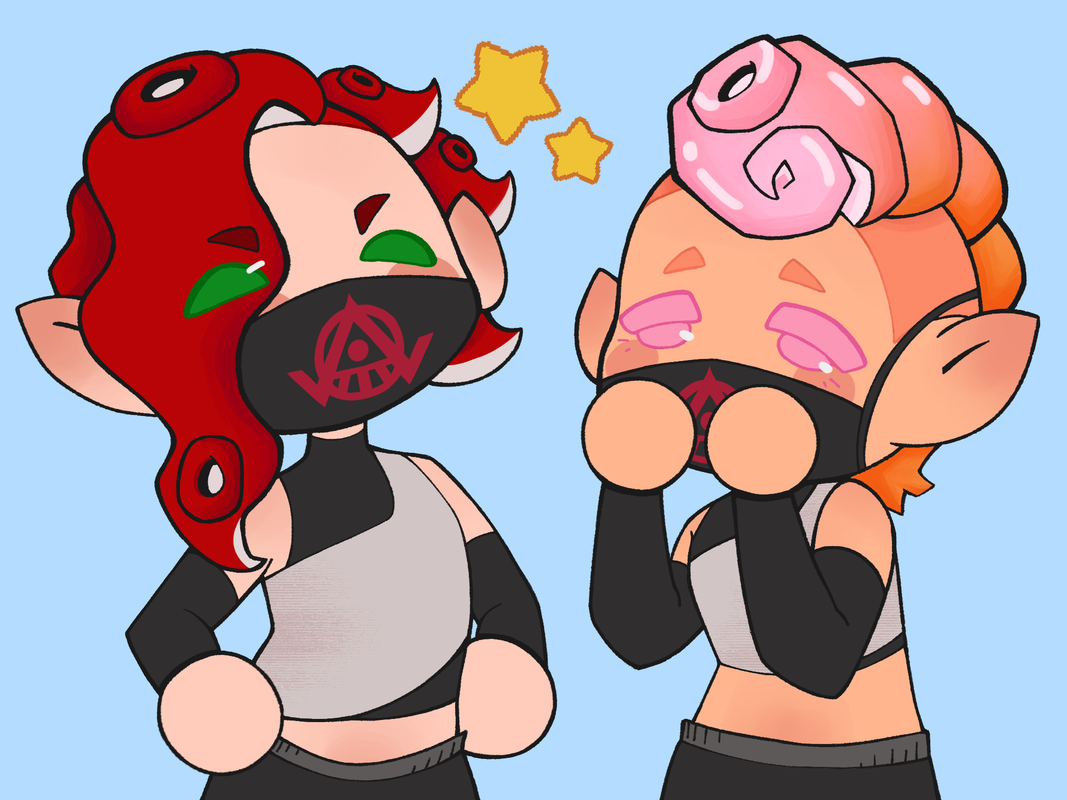 Two character chibi illustration