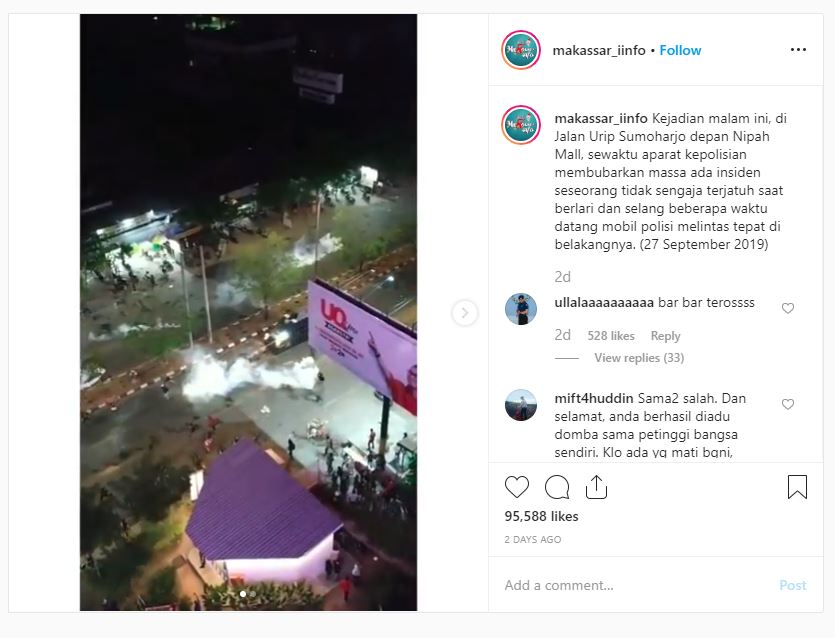 Insiden mahasiwa yang terlindas Barracuda saat sedang demo