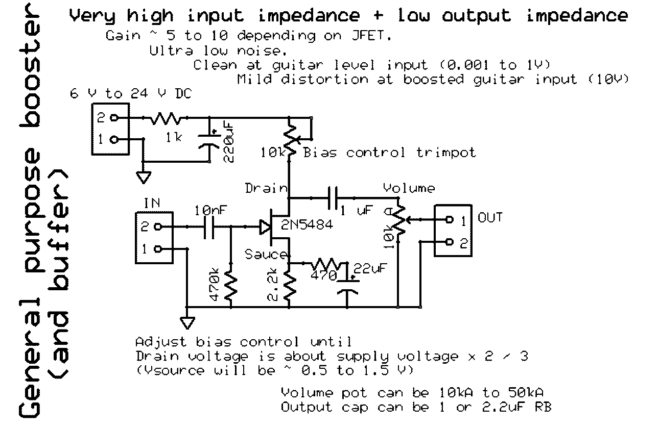 Booster Buffer JFET general purpose schematic — Postimages