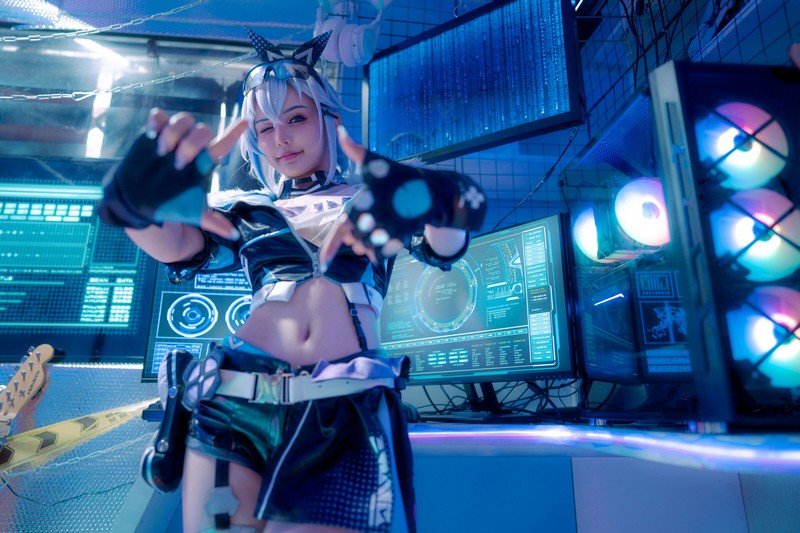 Joyce Lin2x Silver Wolf Cosplay Honkai Star Rail 高清图集 61P插图6