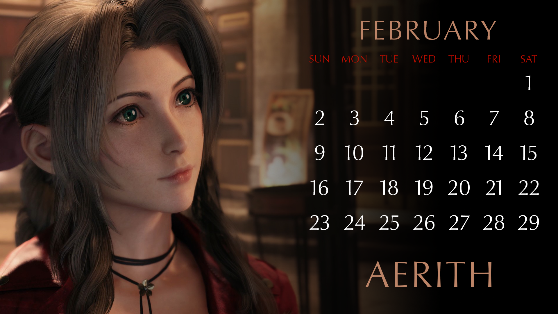 Final Fantasy VII Remake Shares April Aerith Wallpaper & Calendar