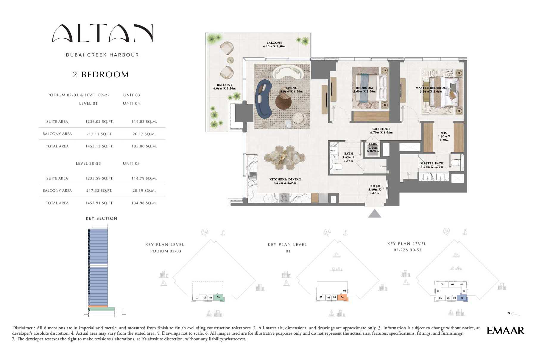Altan 2-bedroom apartment floorplan Distress Deal showing corner unit layout with spacious living area, bedrooms, balcony, and functional design