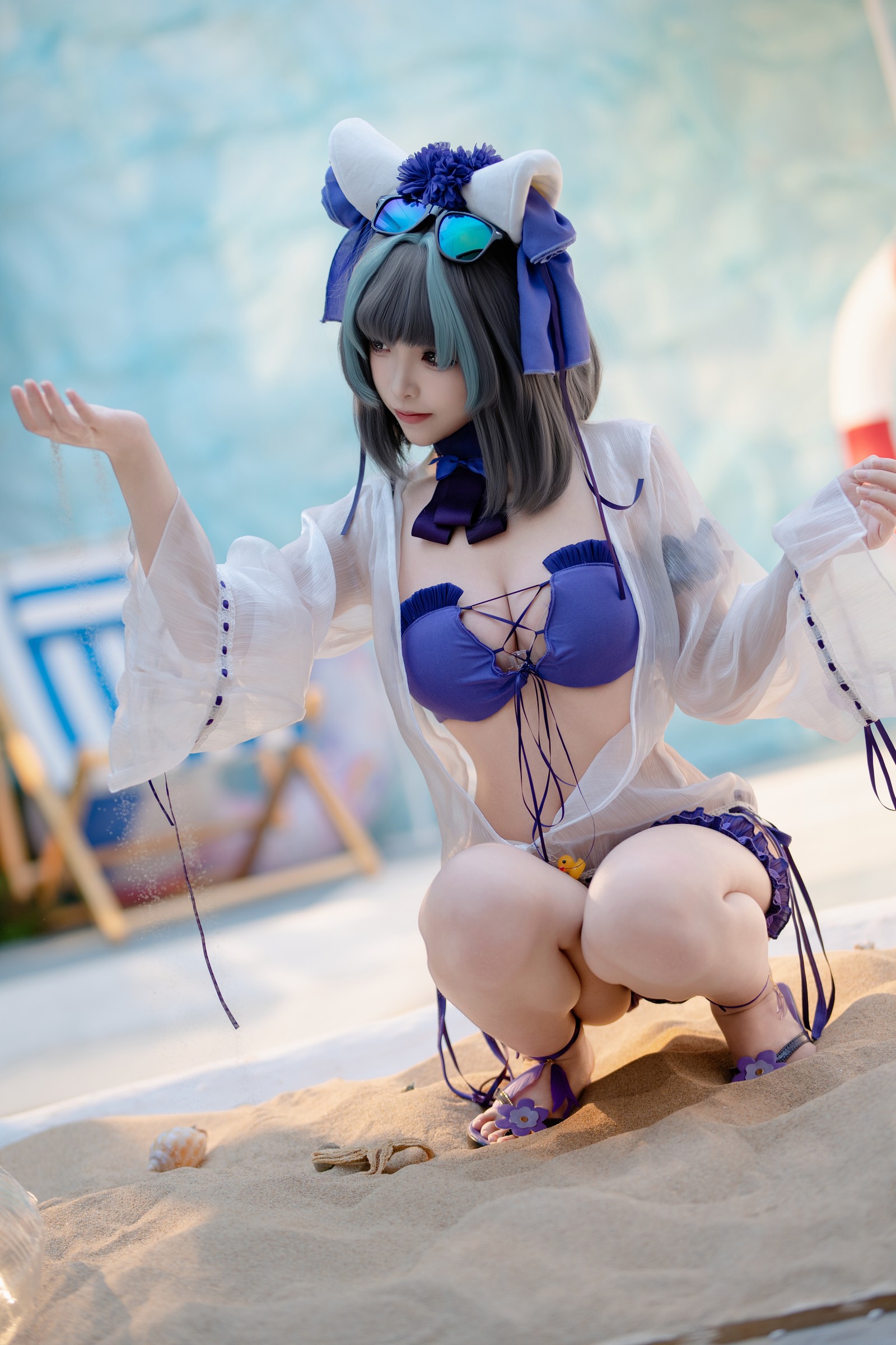 Bangni邦尼 – 泳装柴郡 Cosplay 高清写真集（86P-832MB）碧蓝航线插图4