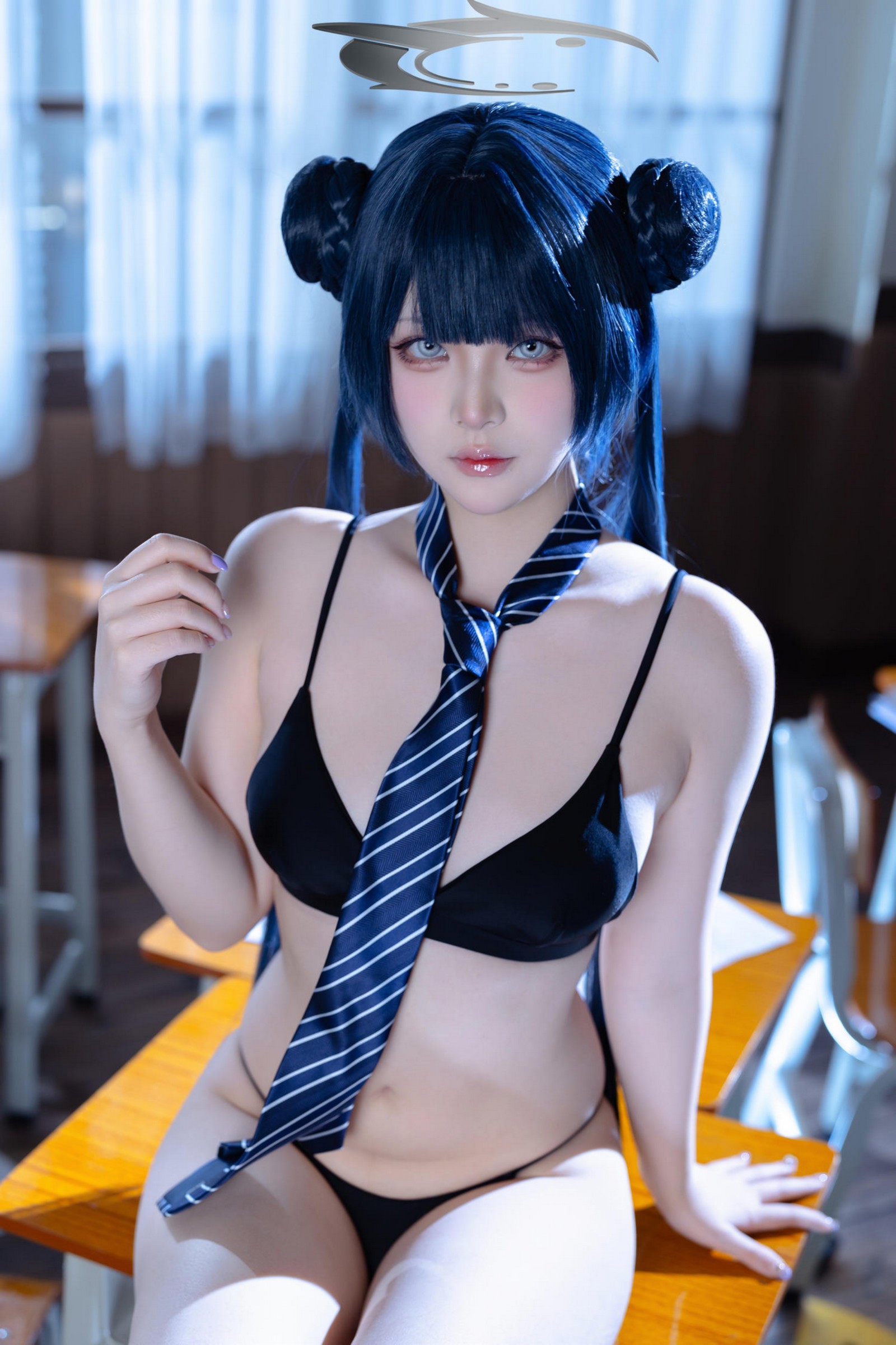 屿鱼 Yuyu 蔚蓝档案 妃咲 JK Cosplay 写真集（61P｜798MB）插图4