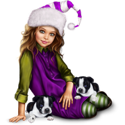 christmas_elf_girl_with_boston_terrier_puppy 43