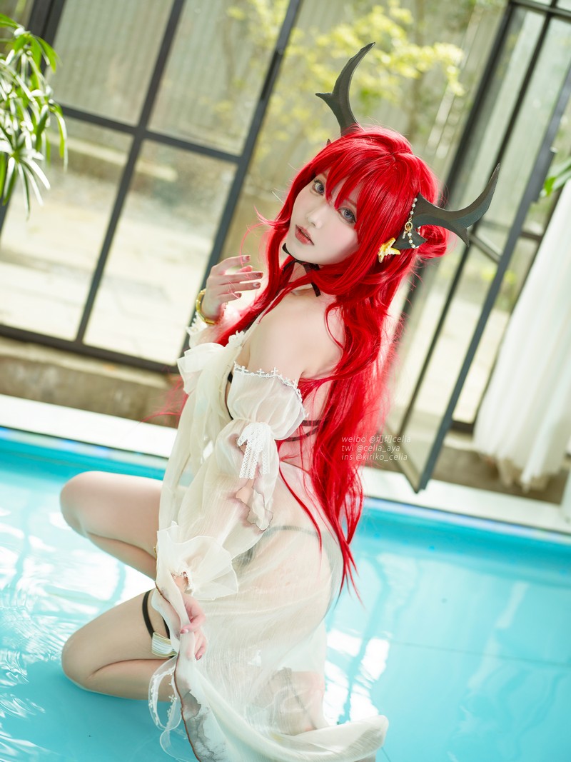 切切Celia 明日方舟 史尔特尔泳装 Surtr Cosplay 写真 27P插图8