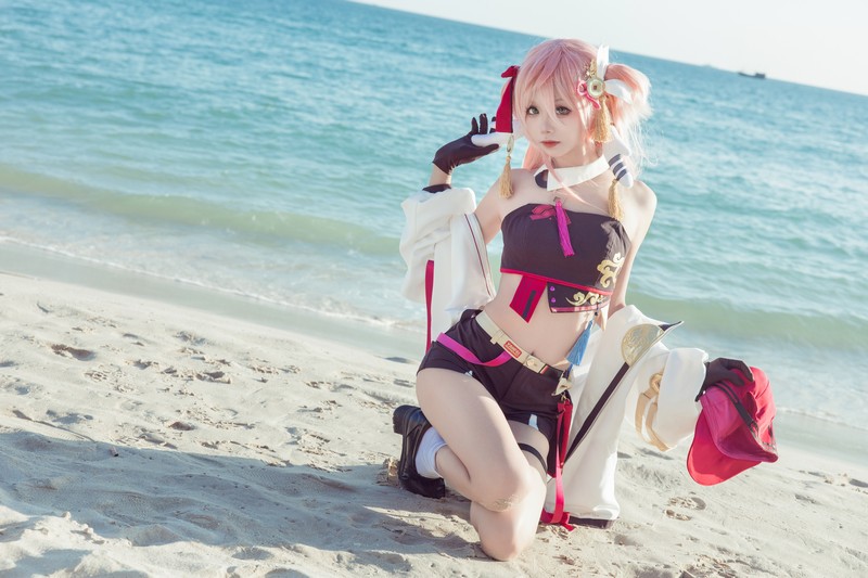 艾西Aiwest 原神烟绯花鸟与情Cosplay写真图集 烟绯角色高清图集 29P (176.4M)插图4