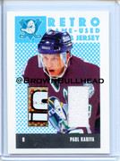 2002 03 ITG Parkhurst Retro Stick Jersey RSJ 12 Paul Kariya Mighty Ducks of Anaheim COPY 12A