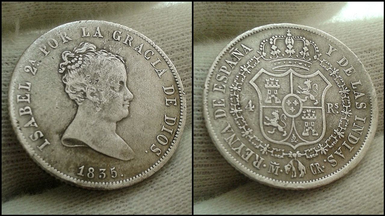 4 Reales de 1835. Madrid. Ysabel II. Polish-20230304-152821584