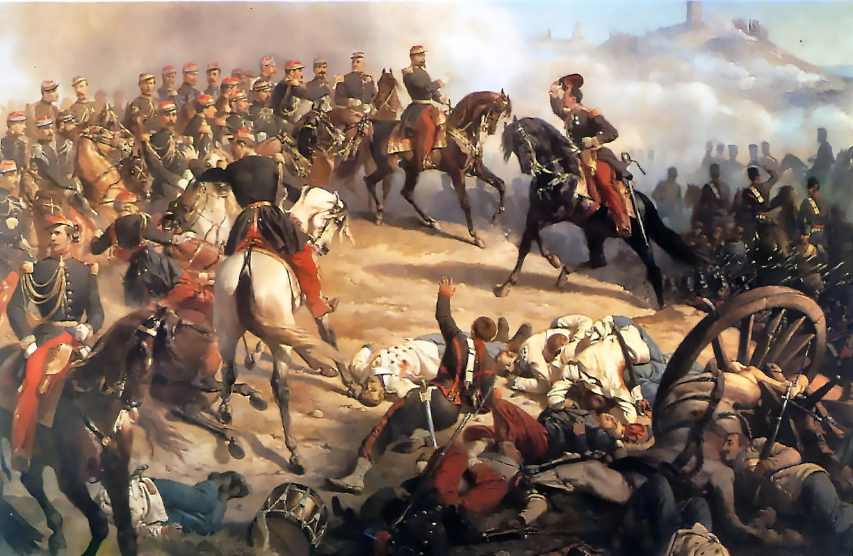 Franco Austriaca Solferino Napoleon III y su Estado Mayor en la Batalla de Solferino 24 de junio de
