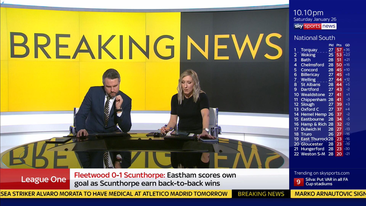 26 January - 22.00.00 - Sky Sports News At Ten. Round up of all 