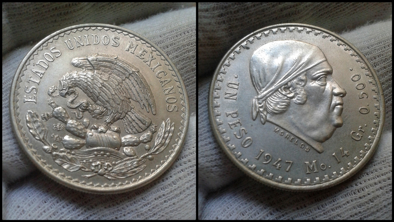 1 Peso de 1947. Estados Unidos Mexicanos. Polish-20210421-080333266