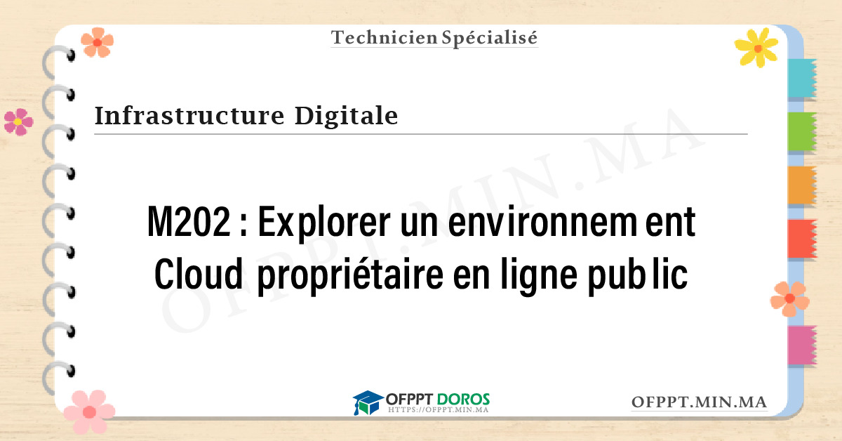 Sommaire détaillé du cours Explorer un environnement Cloud propriétaire en ligne public M202 OFPPT - Structure du module