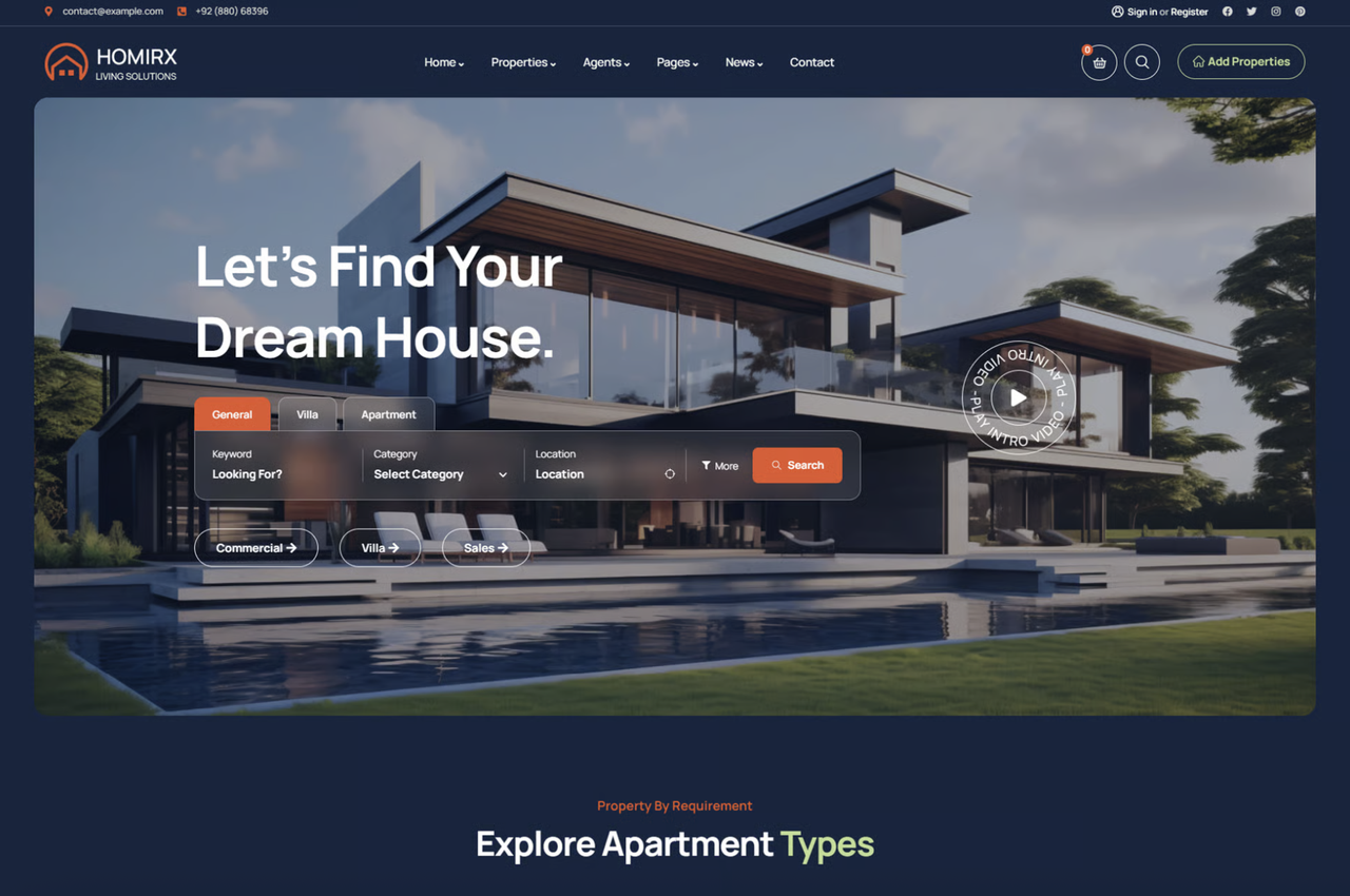 Homirx - Real Estate WordPress Theme