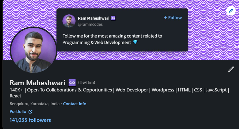 拉姆‧馬赫什瓦里 (Ram Maheshwari) (@rammcodes) Linkedin