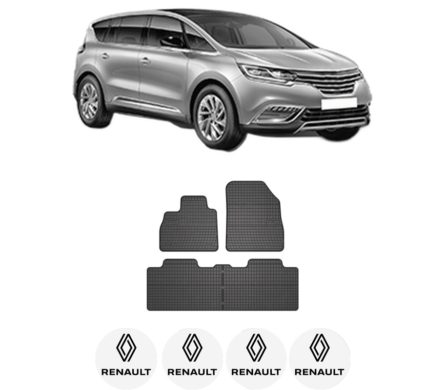 Set covorase presuri RENAULT ESPACE V (JR_) din 2015-2023, auto, din cauciuc thermoplastic, 4 Stickere auto cu RENAULT