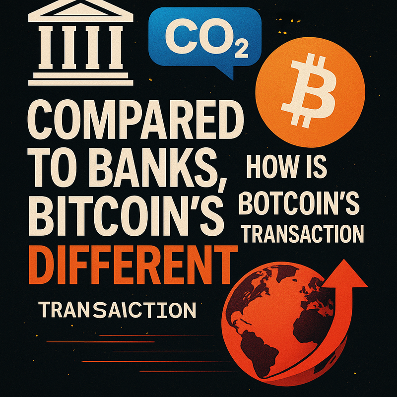 Compared to banks, how is Bitcoin's CO2 per transaction different