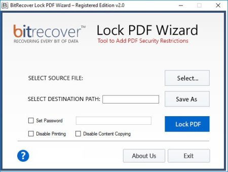 BitRecover Lock PDF Wizard 2.1