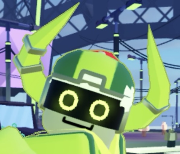 Boombox during the 2025 Christmas Update, with a barely visible Santa Hat on his head.