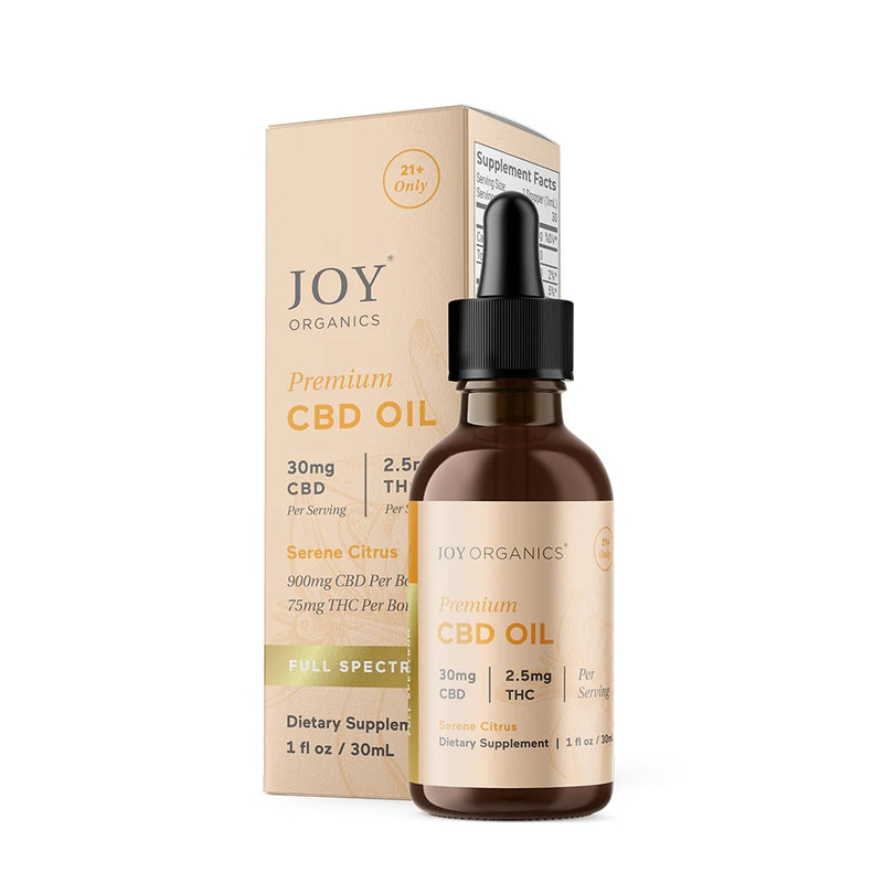 Joy Organics CBD Oil – organic THC‑free broad spectrum or full‑spectrum hemp CBD tincture with 450 mg, 900 mg, 1350 mg, and 2250 mg CBD in flavors like Natural, Tranquil Mint, Orange Bliss, Summer Lemon, Fresh Lime, Tropical Sunrise, and Berry.