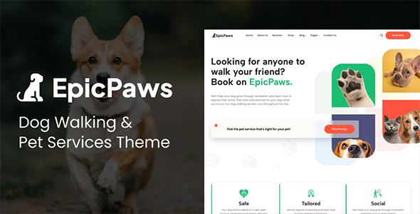 EpicPaws – Dog Walking & Pet Services Theme WordPress