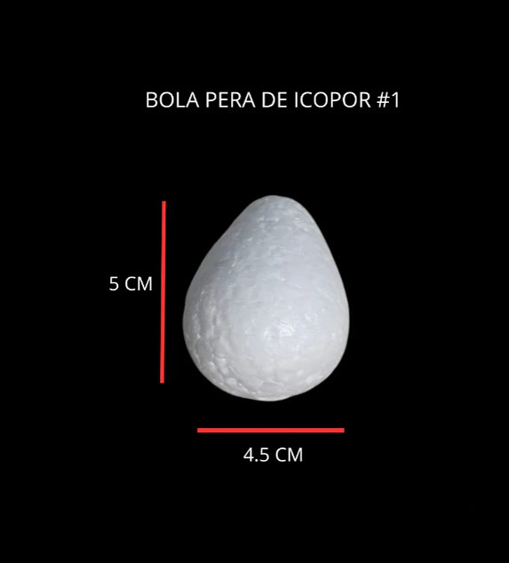 bola pera de icopor para crear manualidades escolar o navidad