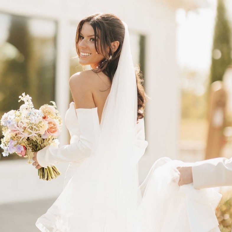Beautiful bride with bouquet