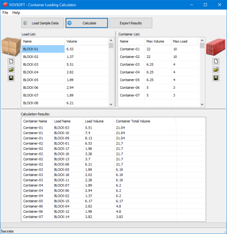 VovSoft Container Loading Calculator 1.4 VovSoft Container Loading Calculator 1.4