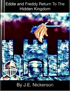 
Illustrated book cover featuring a majestic stone castle atop a cliff, with a fierce dragon soaring in the sky above. In the foreground, a brave knight in shining armor stands ready with sword drawn, facing the dragon. Stormy skies and a glowing sunset add dramatic lighting to the epic fantasy scene.
