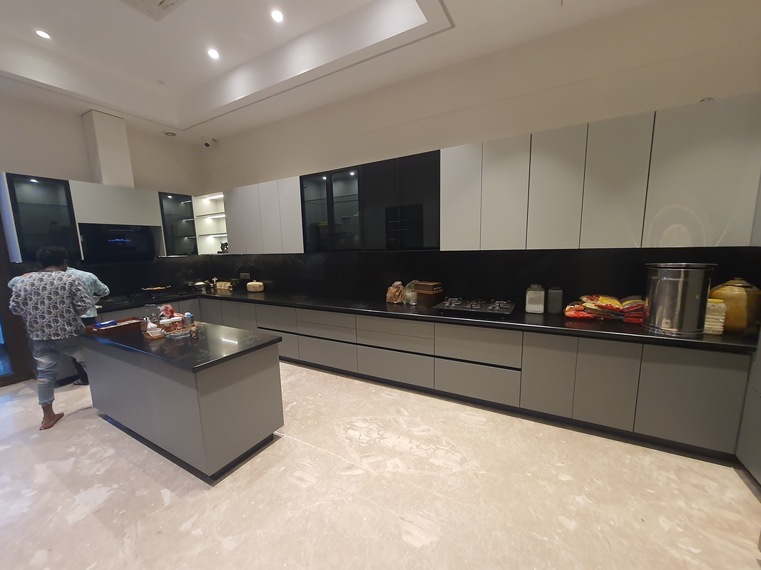 Modern Kitchen with Black Cabinetry