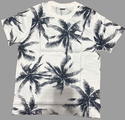 Coconut Tree Print Cotton Shirt