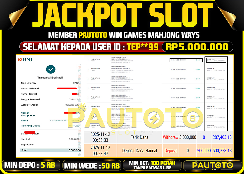 BUKTI JACKPOT LUNAS PAUTOTO
