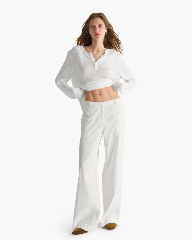 W64WB202 CORDUROY WIDE LEG PANT CHALK PS26 0038