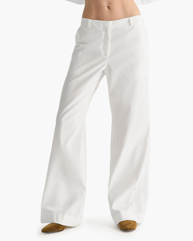 W64WB202 CORDUROY WIDE LEG PANT CHALK PS26 0011