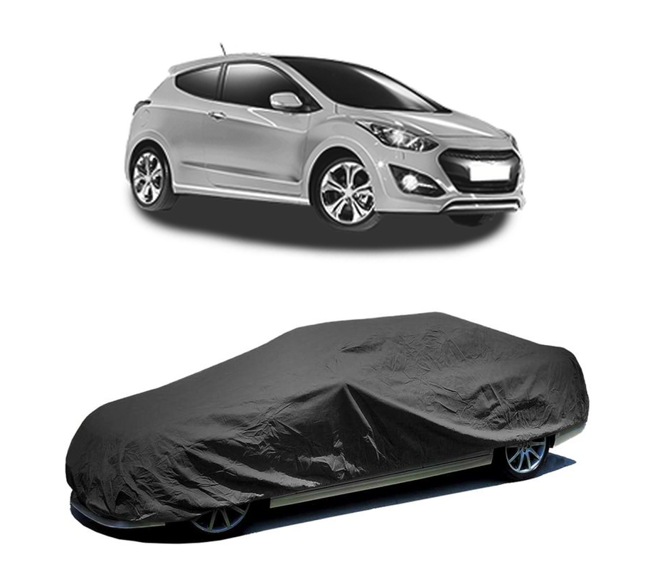 Husa tip prelata auto pentru HYUNDAI i30 Coupe 2013 - 2017,culoare negru, material textil impermeabil, rezistanta la intemperii praf UV, CARPASSION Husa Protectie