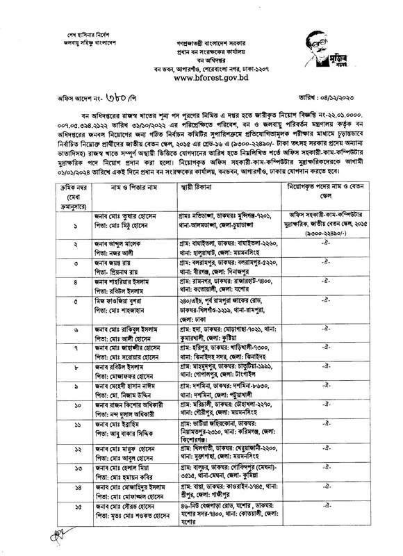 Forest-Department-Office-Assistant-Cum-Computer-Typist-Job-Appointment-Letter-2023-PDF-1