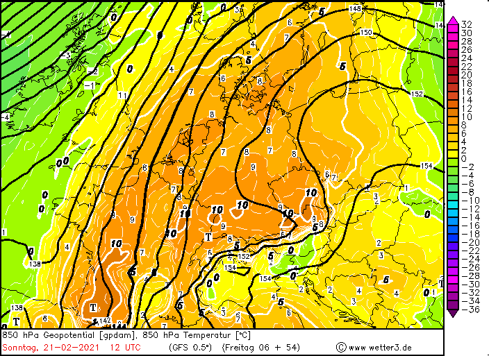 9-GFS-850-h-Pa-Temperatur-So-12z